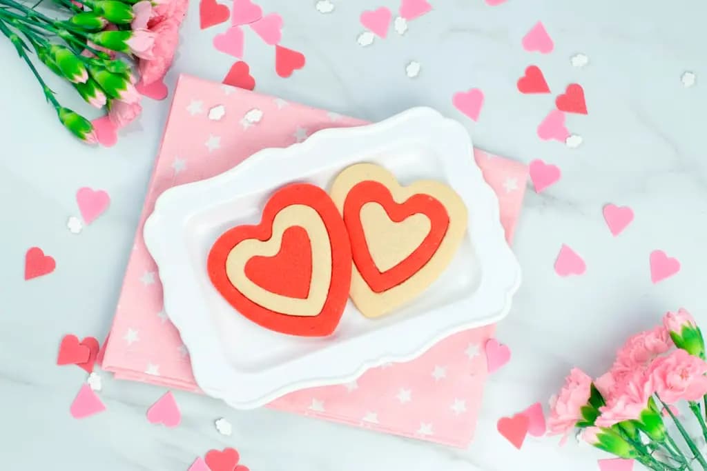 Galletas de mantequilla y almendra para san valentin