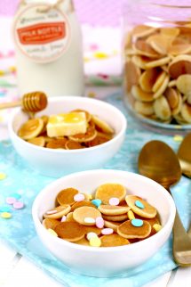 Cómo hacer mini pancakes cereal elaborados por Lolita la pastelera