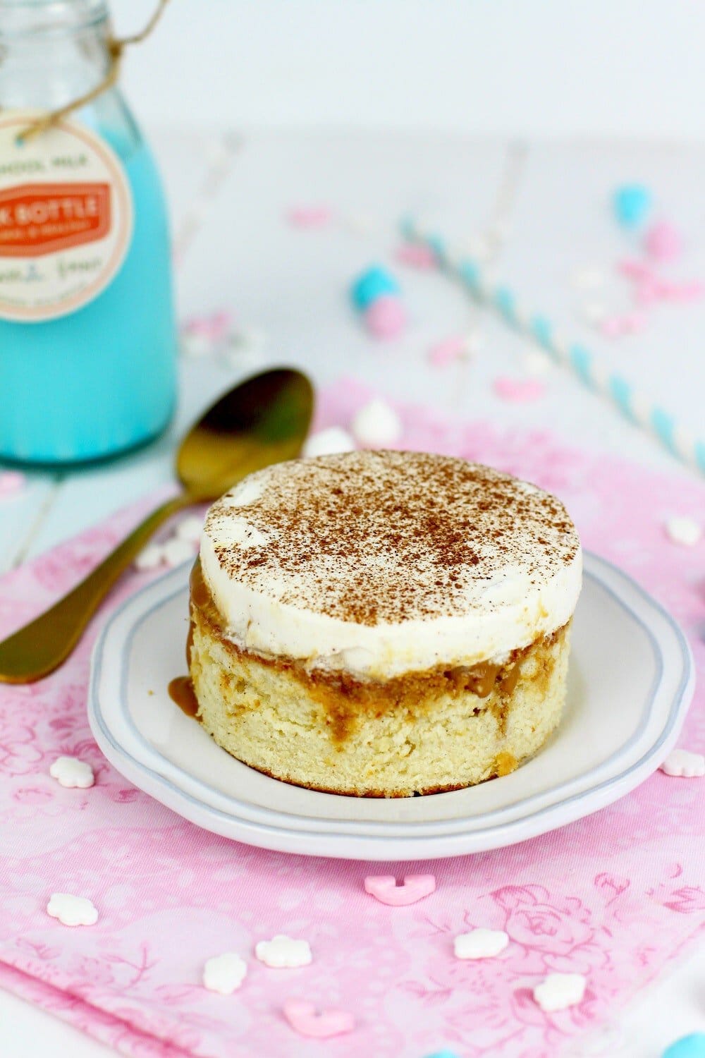 Pastel de 3 leches con dulce de leche - Bizcocho de tres leches y dulce de leche