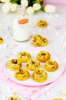 Mini bizcochos con chips de chocolate