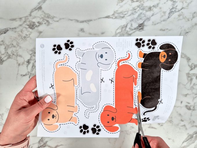Recortables imprimibles para decorar galletas en forma de perrito