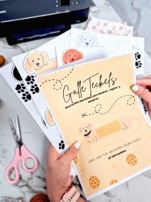Recortables imprimibles para decorar galletas en forma de perrito