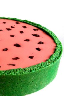 Foto de la receta de cheesecake en forma de sandía