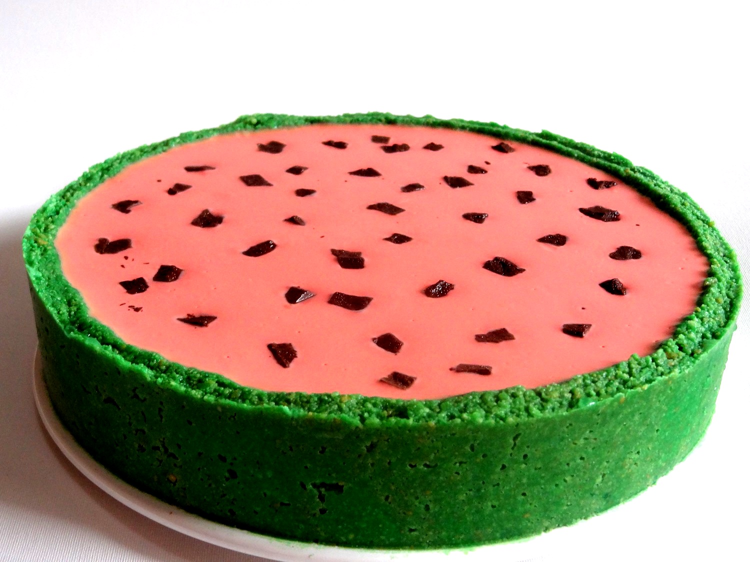 Foto de la receta de cheesecake en forma de sandía