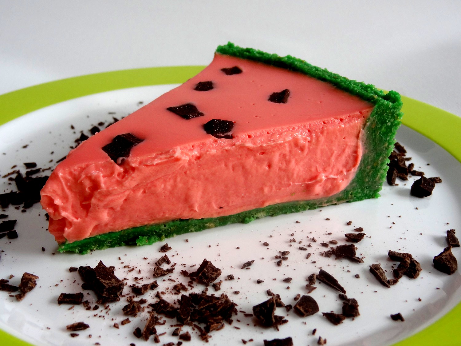 Foto de la receta de cheesecake en forma de sandía