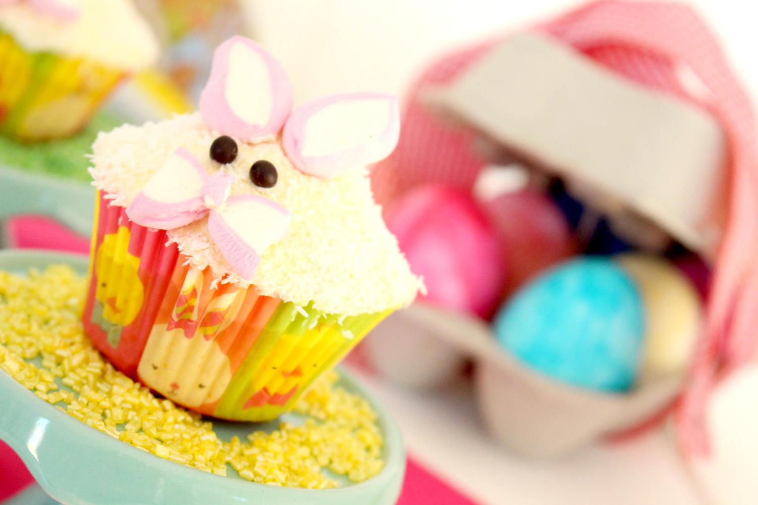 Foto de la receta de cupcakes de Pascua en forma de de conejo de Pascua