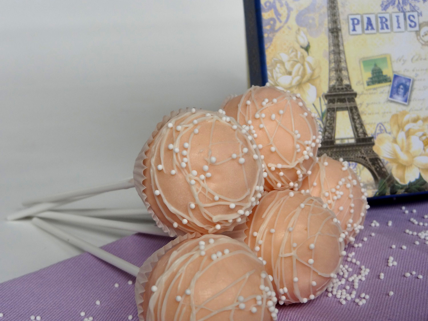 Foto de la receta de cake pops de chocolate blanco