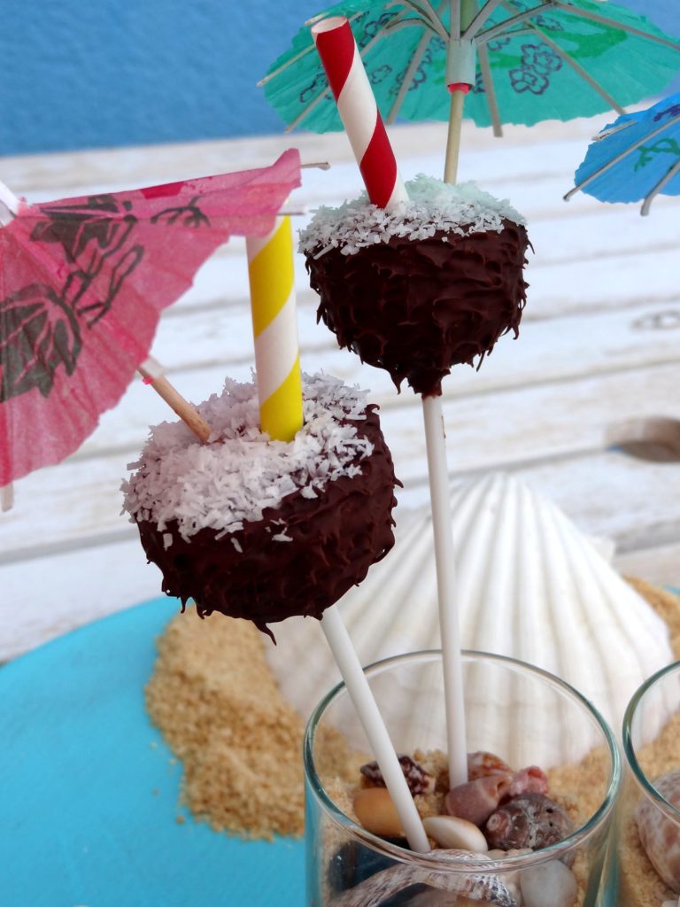 Foto de la receta de cake pops de chocolate con coco