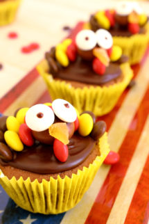 Foto de la receta de cupcake de chocolate en forma de pavos