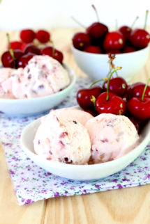 Foto de la receta de helado casero de cerezas