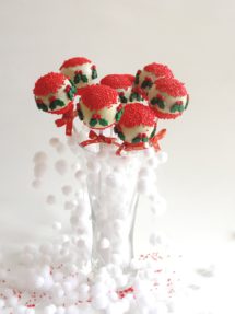 Foto de la receta de cake pops para Navidad de turrón
